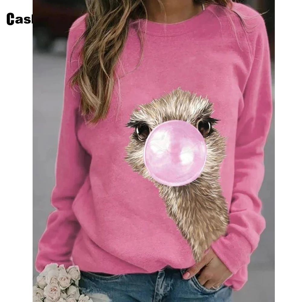 

Женские повседневные футболки с длинным рукавом Cashiona, Осенние футболки больших размеров 3XL, модная женская одежда с принтом, топы, рубашки д...