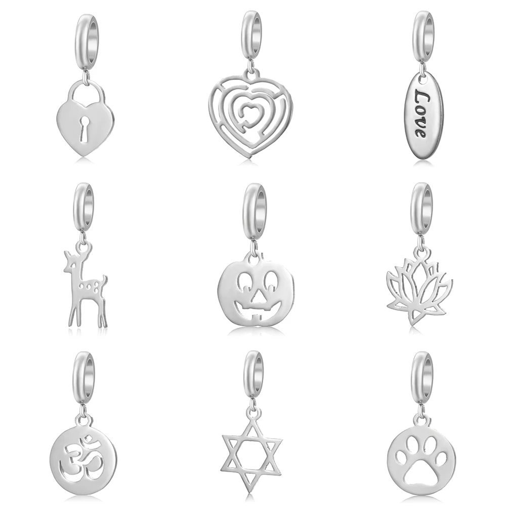 10 шт./лот бесконечные амулеты из нержавеющей стали Подвески Fit овчины браслет