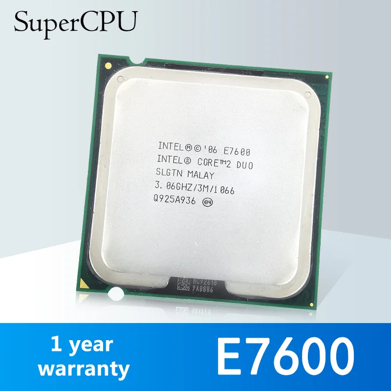 

Процессор Intel Core 2 Duo E7600 3,06 ГГц двухъядерный ЦПУ L3 3M 65 Вт LGA 775 1333 Рабочий стол 100%