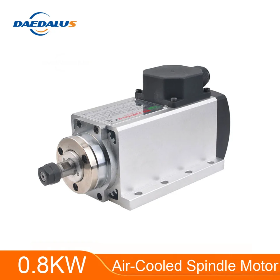 Daedalus CNC мотор шпинделя 110 В/220 В шпиндель 0.8квт с воздушным охлаждением квадратный двигатель ER11 Фрезерный резак гравировальный инструмент