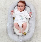 Детская кроватка с подушкой, съемная мягкая удобная хлопковая переносная кровать для новорожденных, 74*51 см