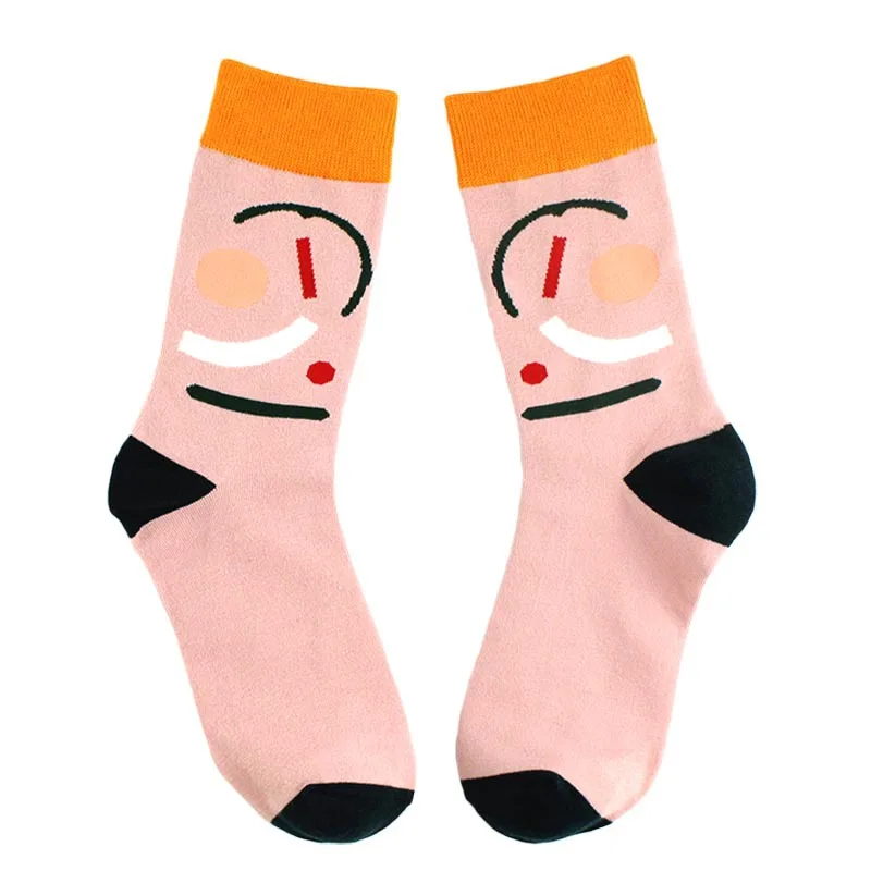 

10 Pairs/lot Personalized Street Abstract Trend Men Women Funny Art Cotton Socks EUR38-42 Seagull On Vacation Flower