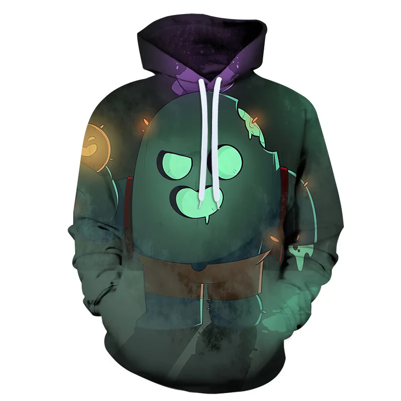 

Casual anime cartoon green weirdo 3D printing men/women spring and autumn long-sleeved pullover hoodie boys and girls hip-hop po