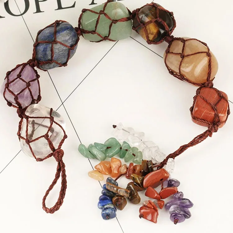 Натуральный камень чакры рейки подвеска для автомобиля с кисточкой украшение