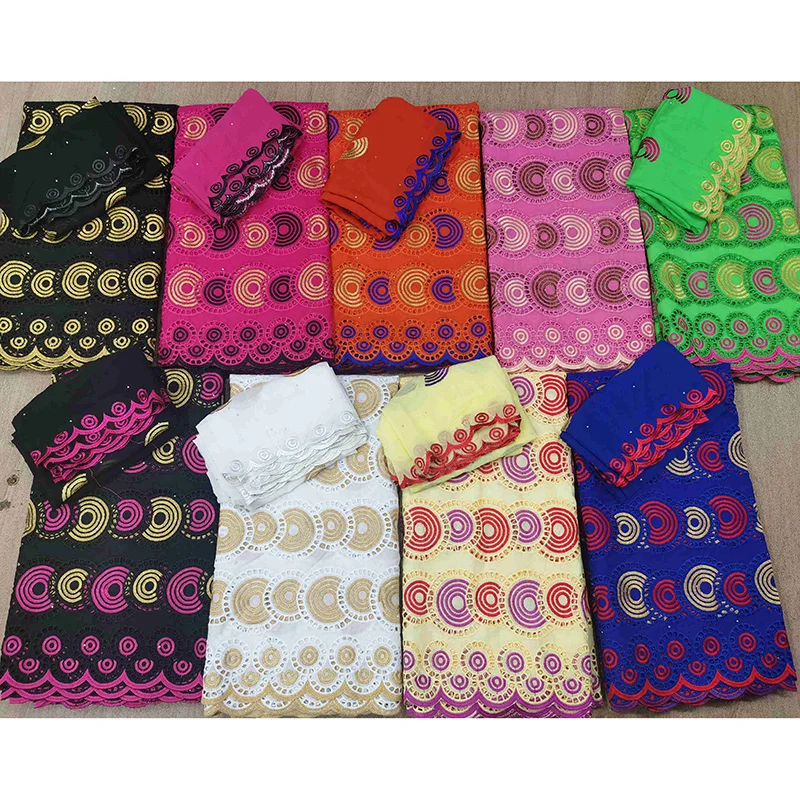 

Women dresses Swiss Voile Lace HLS14 double-colors circles and circles pattern with stones hollowed out 100% Cotton fabric