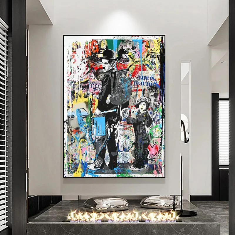 

Modern Graffiti Art Canvas Painting Abstract Figure Posters and Prints Modern Wall Art Pictures for Living Room Home Decoration