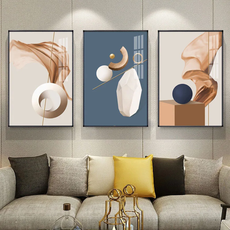 

Modern Fashion Contemporary Geometric Abstract Poster Printing Canvas Wall Art Living Room Space Sense Home Decoration Painting