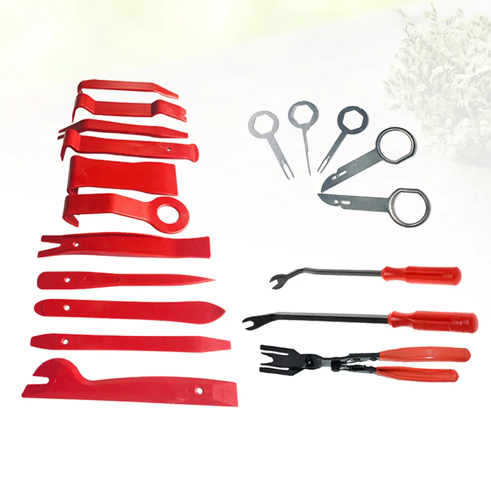 

19Pcs Car Radio Audio Kit Stereo Door Trim Dash Panel Install Removal Pry Tools Removal Opening Tool Set DIY Car Repair Kit with