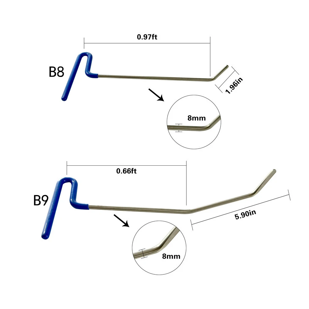 barato 11 Pçs Hastes De Reparo Do Dente Ganchos Carro Bomba De Pé-de-cabra Cunha Kit De Ferramentas De Reparação Dent Paintless Dent Repair Tools Conjunto De Ferramentas De Remoção Do Dente
