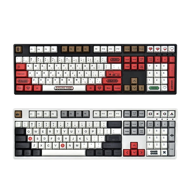Custom FC/NES Theme Keycap PBT Double-Shot Dye Sublimation Process Keycap 108Keys Cherry Profile for Mechanical Keyboard