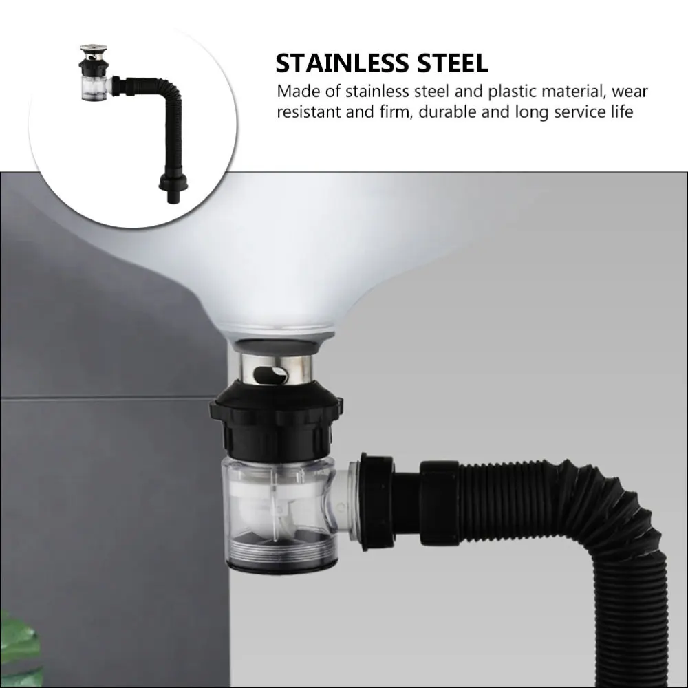 

1Pc Practical Stainless Steel Drainer Deodorization Drain Pipe Drainer (Black)