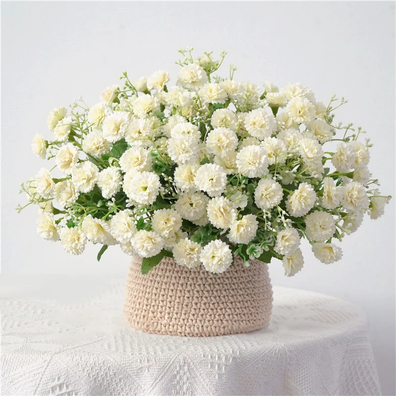 1 букет из 20 искусственных цветов гвоздика фотоальбом с листьями цветы для