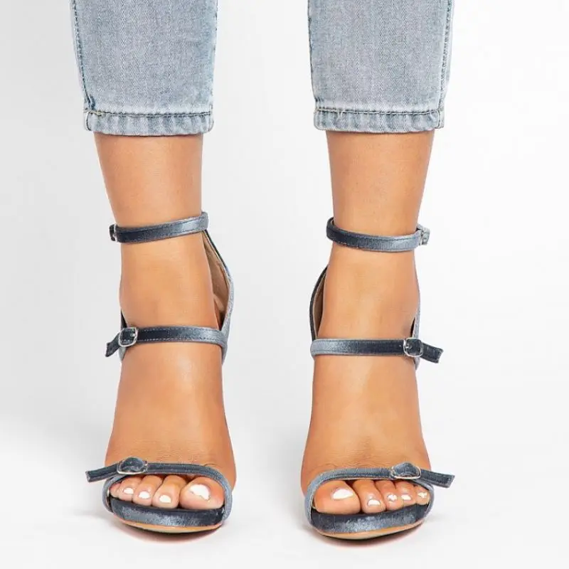 

Coolcept Gladiator Sandals Women Soft Suede Leather High Heel Sandals Open Toe Summer Shoes Stiletto Heels Footwear Size 32-42