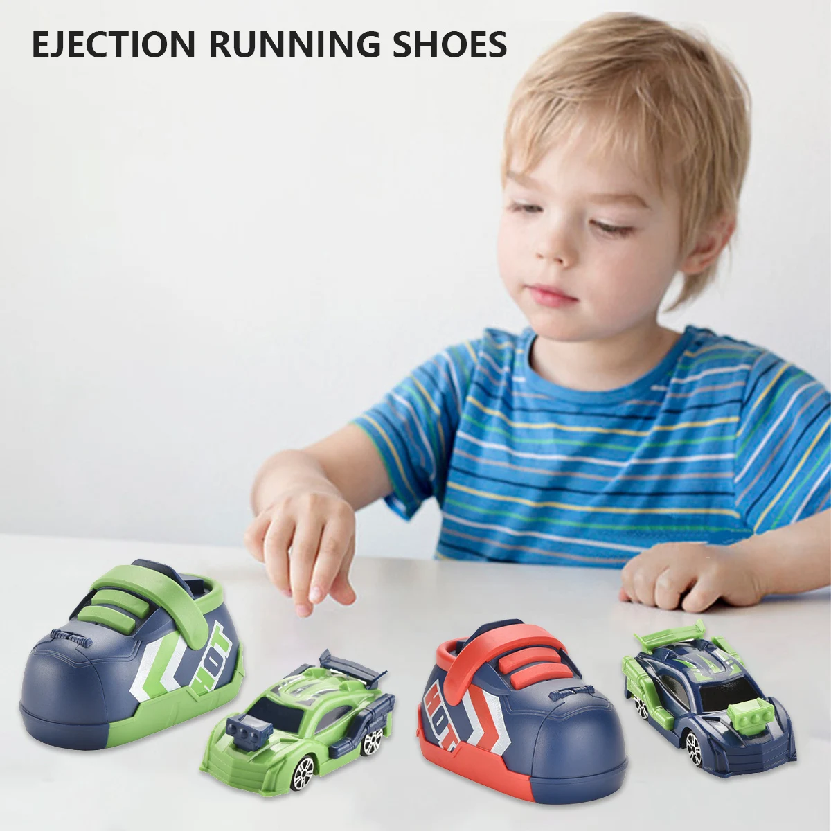 

Ejection Car Toy Creative Running Shoes Toy Children Press inertia Shoot Car Model Catapult Launch Racing Cars for Toddlers Boys