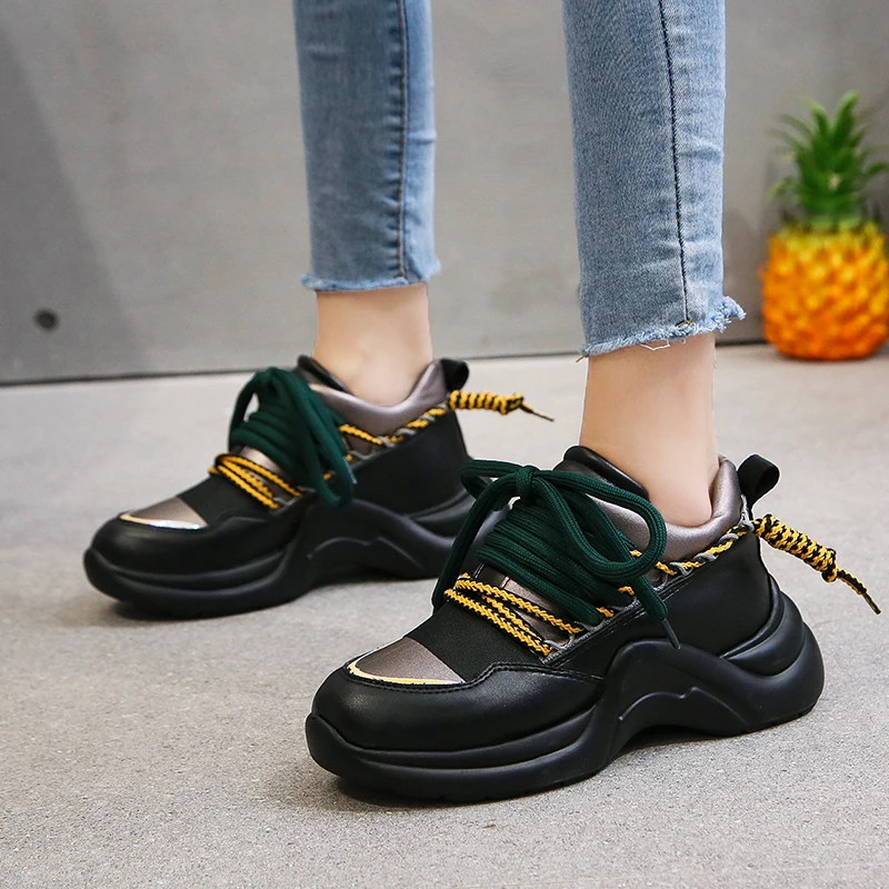 Rimocy/Модная женская дизайнерская обувь сезон осень Новинка черные кроссовки