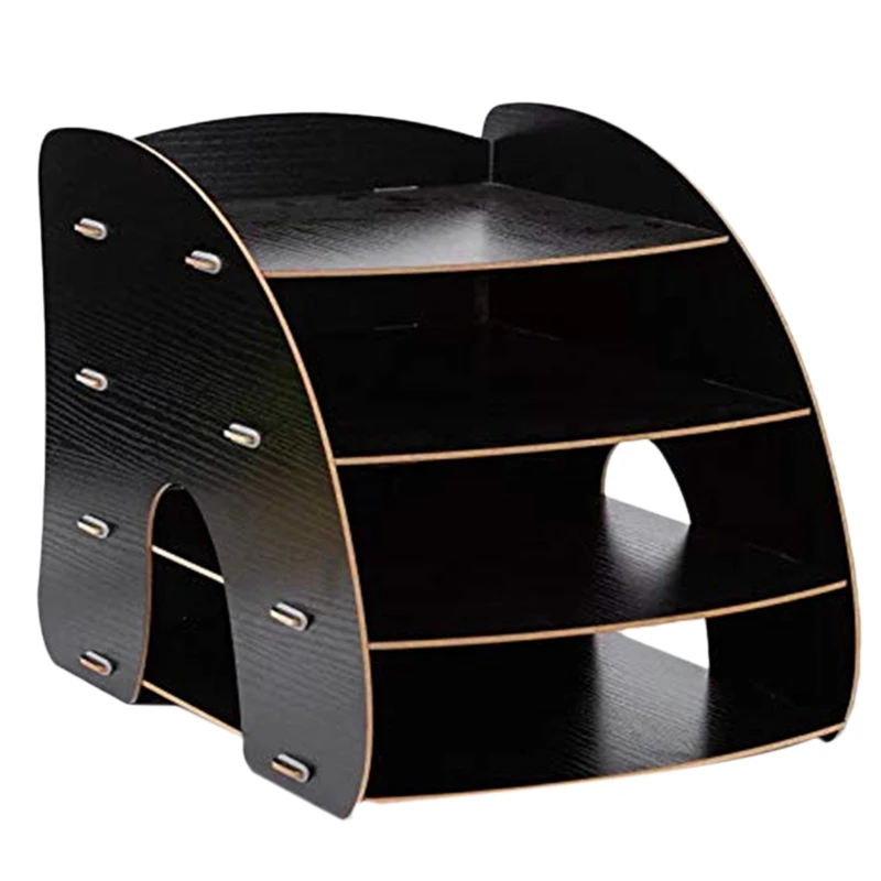 Веерообразный деревянный 4 слота файл сортировщик органайзер для офисной почты