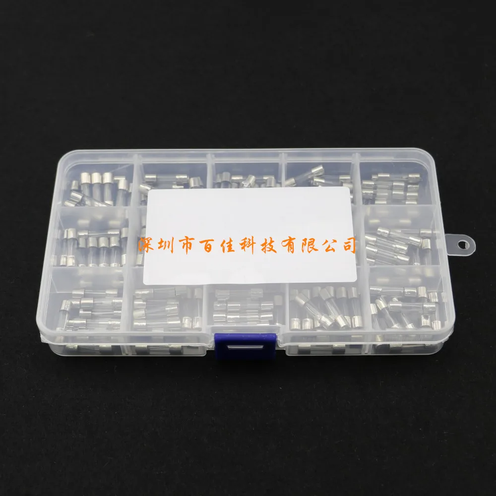 

150Pcs Boxed 5x20mm glass fuse 0.1A~20A fuse fuse set 15 kinds specifications × 10pcs