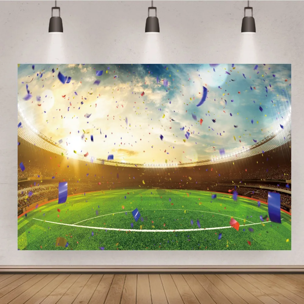

Streamers Soccer Football Field Baby Party Portrait Festivity Photo Backdrops Photography Backgrounds Photocall Studio Banner