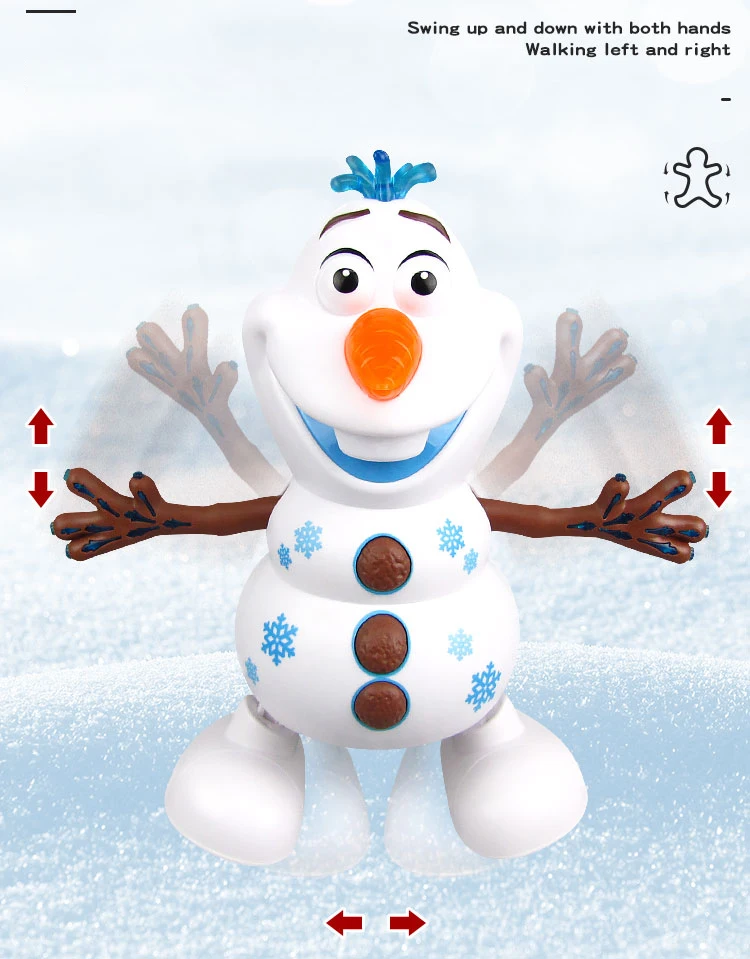 Танцующий снеговик робот Олаф со светодиодной музыкой фонарик модель