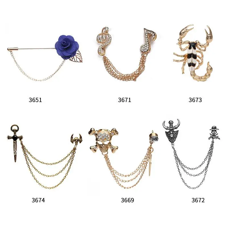 Ретро Скорпион кристалл скорпион воротник крест нот череп корсаж Роза