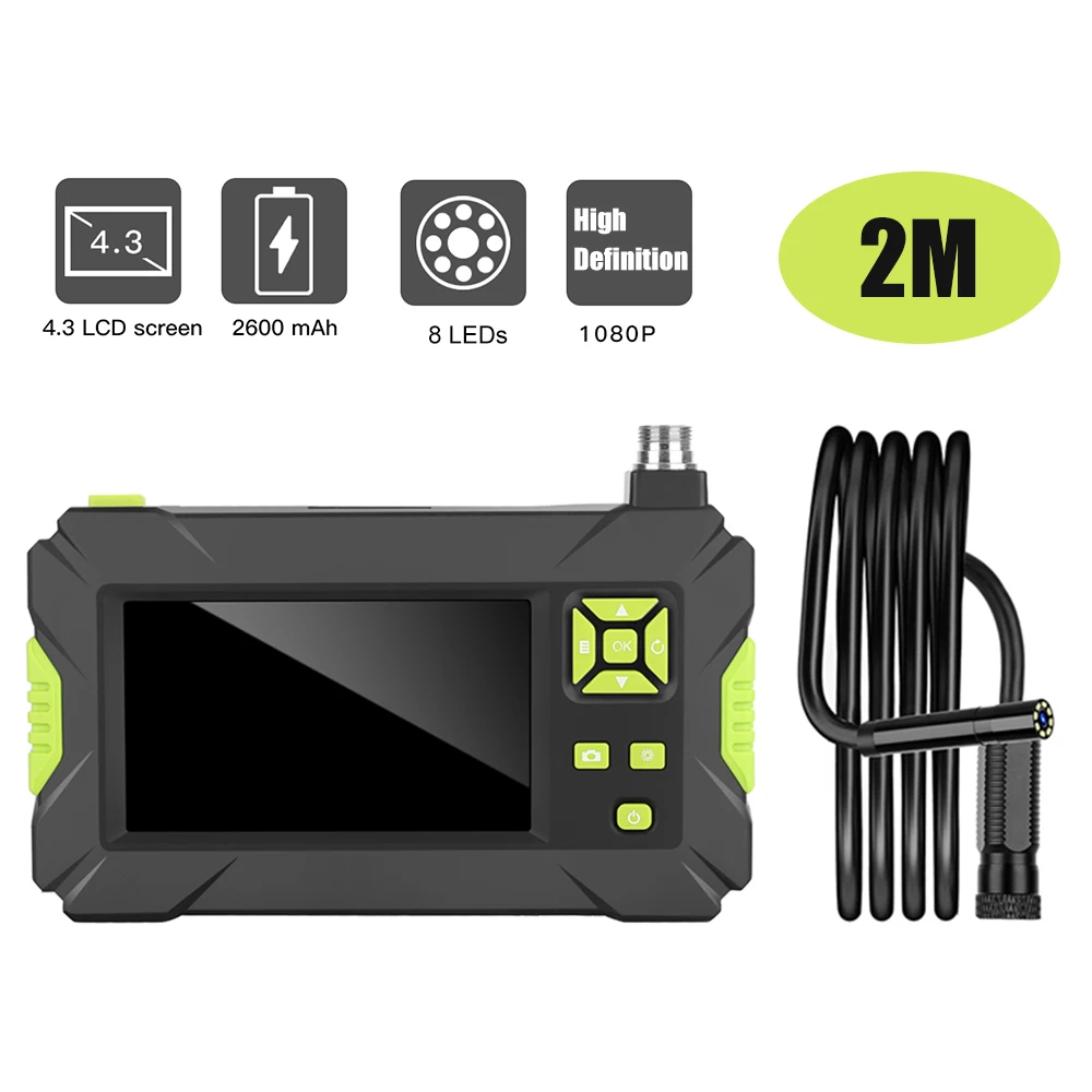 Wireless Endoscope Промышленный эндоскоп 1080P HD бороскоп 8 мм Инспекционная камера с 4,3 дюймовым экраном 8 светодиодный фонарь для автомобильной трубы - Цвет: Wireless Endoscope