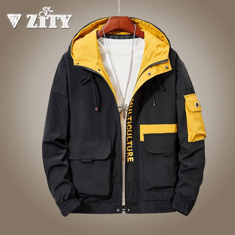 ZITY Tiepus размера плюс 5xl 6xl 7xl 8xl Мужская куртка с капюшоном модная ВВС тонкая верхняя