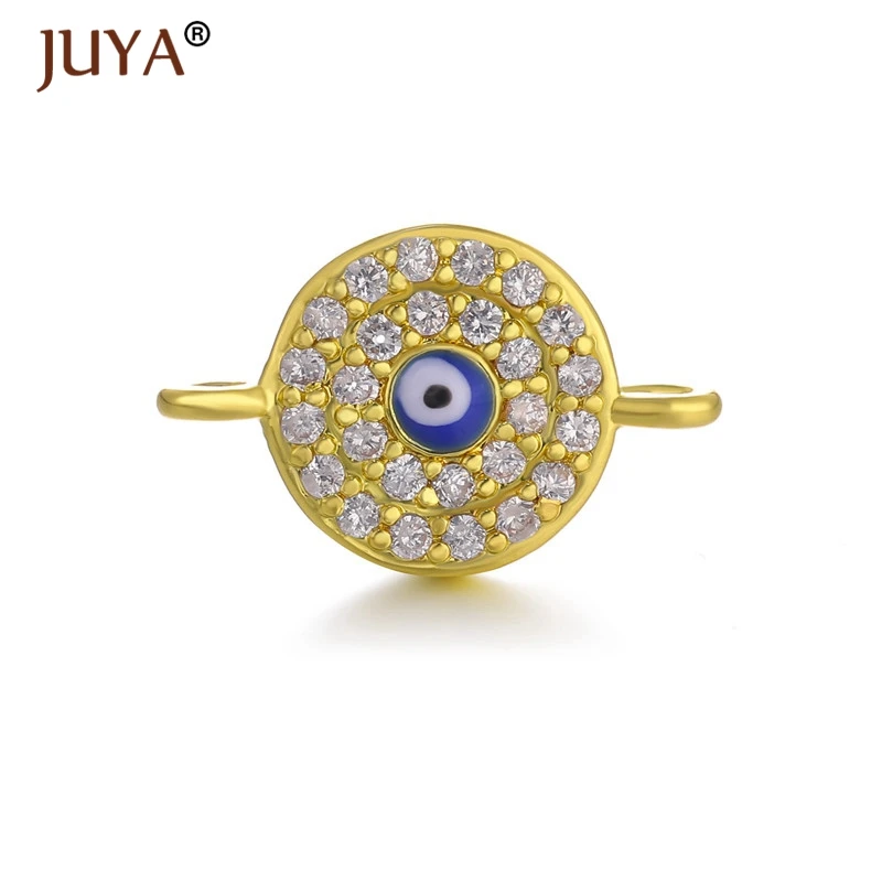 gold Juya модный материал для изготовления украшений 10 типов греческого глаза/Турецкий глаз/чармы «от дурного глаза» разъемы для ювелирных изделий DIY ремесло - Цвет: gold
