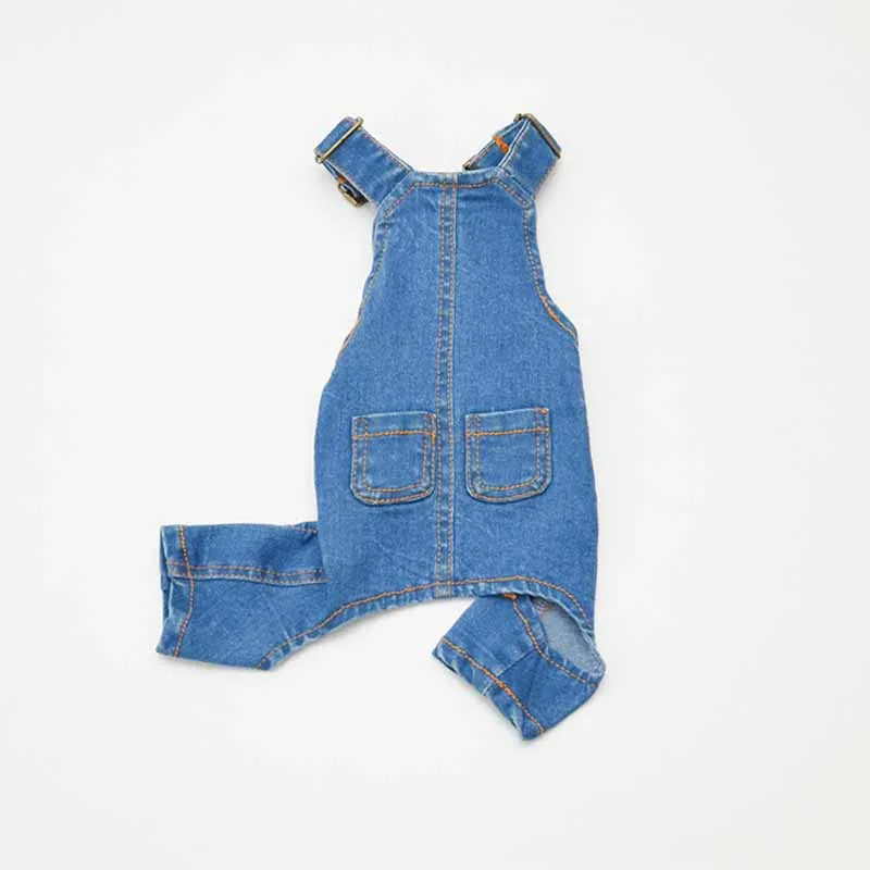 Джинсовый комбинезон для собак маленьких Одежда питомцев джинсовый костюм