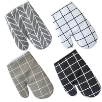 1pc new non slip cotton fashion nordic kitchen cooking microwave gloves baking bbq potholders oven mitts