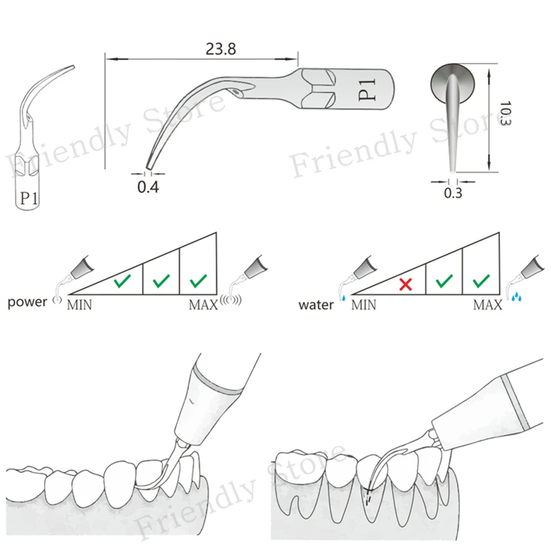 

Dental Lab 1 Pcs P1 Dentista Dental Equipment Scaler Tip For EMS and Woodpecker Ultrasonic Scaler Handpiece Teeth Care Tools
