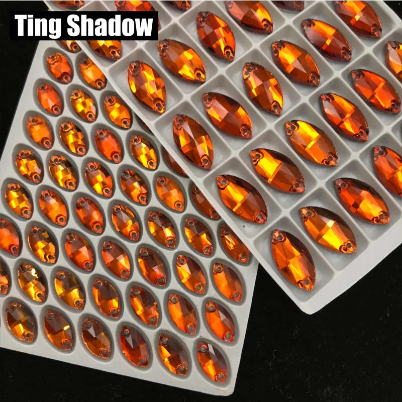 Tea color Темно-зеленый Наветт стеклянные кристалл для нашивки Стразы Flatback с отверстием свадебное платье DIY Одежда Сумки Обувь ювелирные изделия аксессуары - Цвет: Tea color