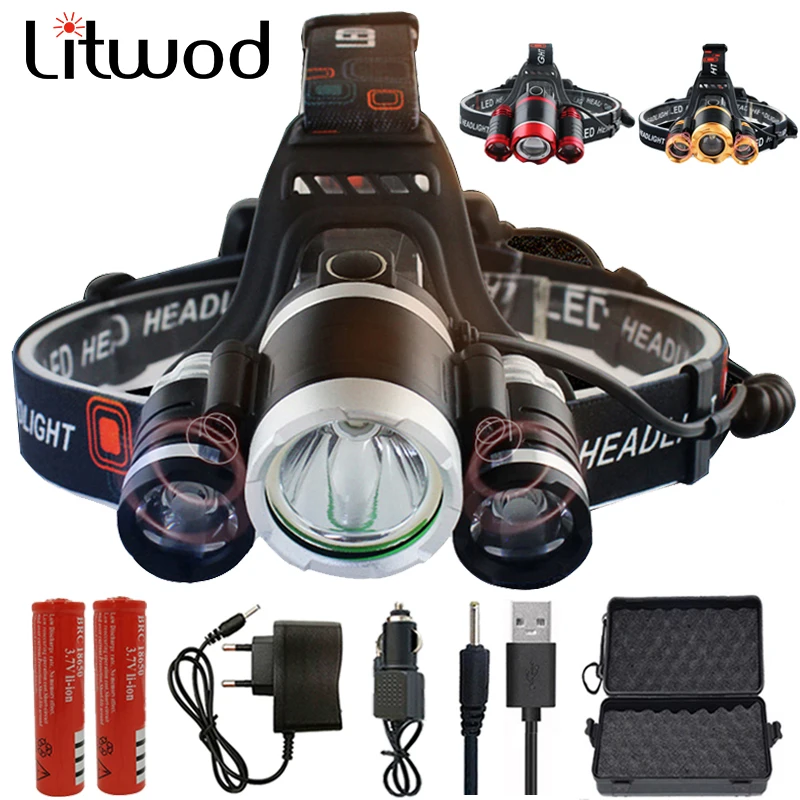 Litwod Z20 2303S 3 * XM L T6 светодиодный налобный фонарь с ИК датчиком супер яркий фонарик