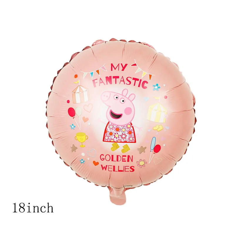 1 шт. 18 дюймов Peppa фигурка свиньи воздушный шар Peppa Джордж фольгированные шары детский душ С Днем Рождения Вечеринка комната Dcorations детские игрушки подарок - Цвет: 1pcs