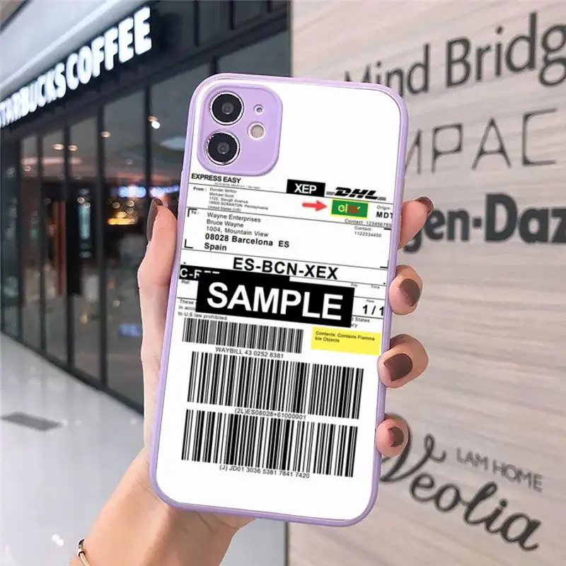 

express DHL fashion yellow Phone Case Matte Transparent for iPhone 7 8 11 12 s mini pro X XS XR MAX Plus cover funda