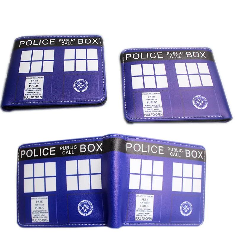 

Comics Purse Luxury Wallet Men Blue Purse Card Bag Dollar Wallets The Doctor Who Tardis Doctor Who Karte Police Box carteira