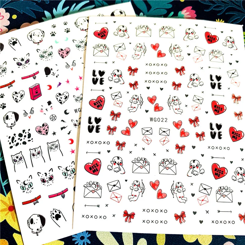 

Newest WG-22-24 cute baby 3d nail art sticker nail decal stamping export japan designs rhinestones decorations