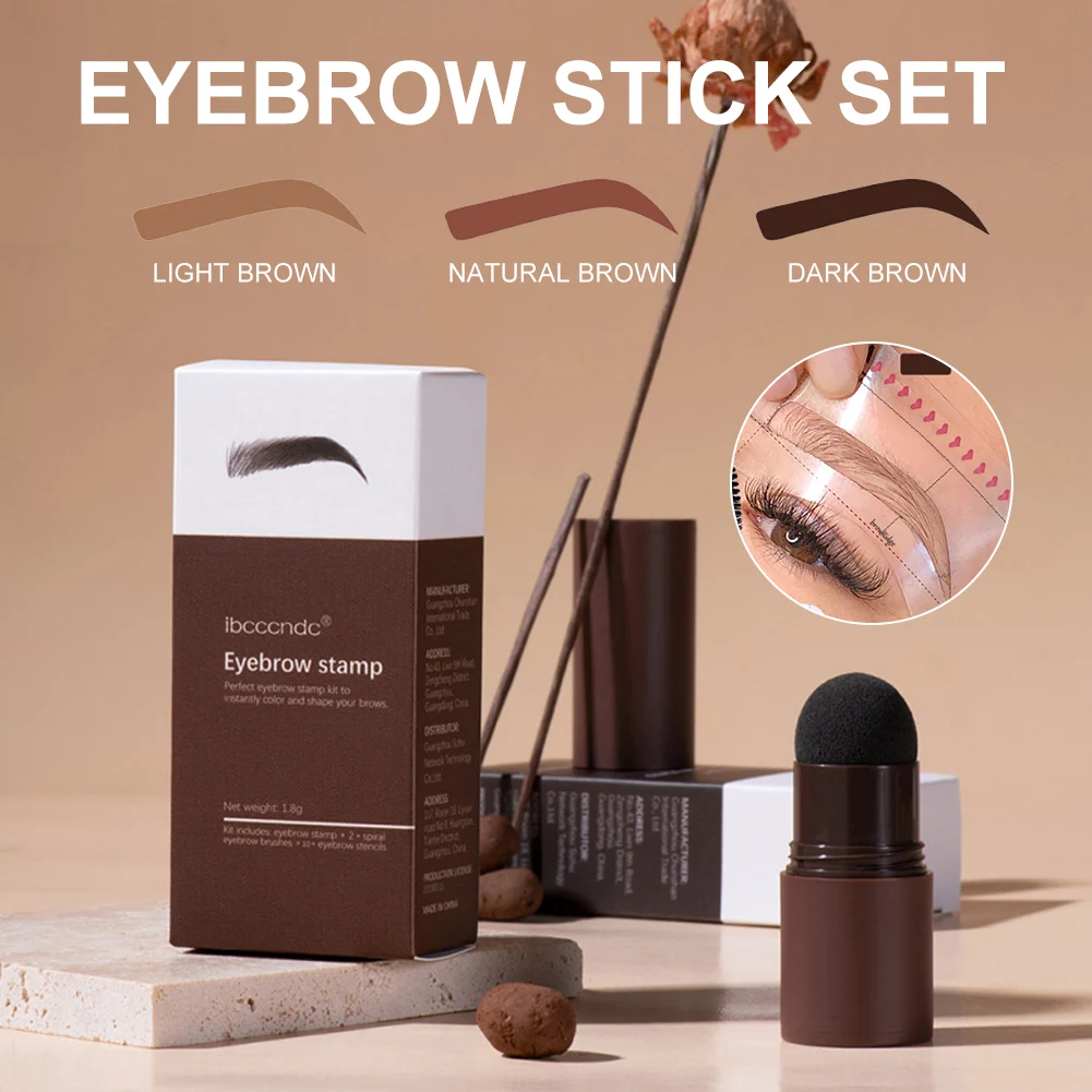 

Eyebrow Stamp Shaping Kit Waterproof Brow Powder Stamp with 10 Reusable Stencils Eyebrow Definer for Women Eyebrow trimming set