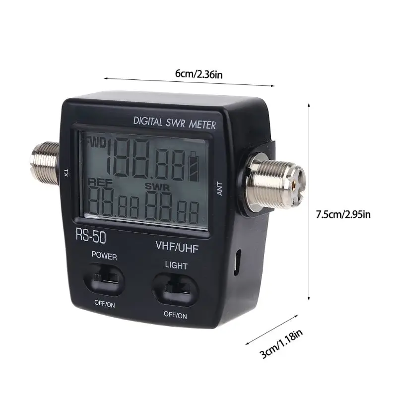 NISSEI RS 50 цифровой SWR Watt Meter 125 525MHz UHF / VHF M Type Connector Micro USB DC 5V Выход для TYT Baofeng|Запчасти и