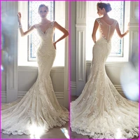 2021 sexy v neck sleeveless mariage champetre bridal gown backless lace mermaid off the shoulder plus bespoke wedding dresses