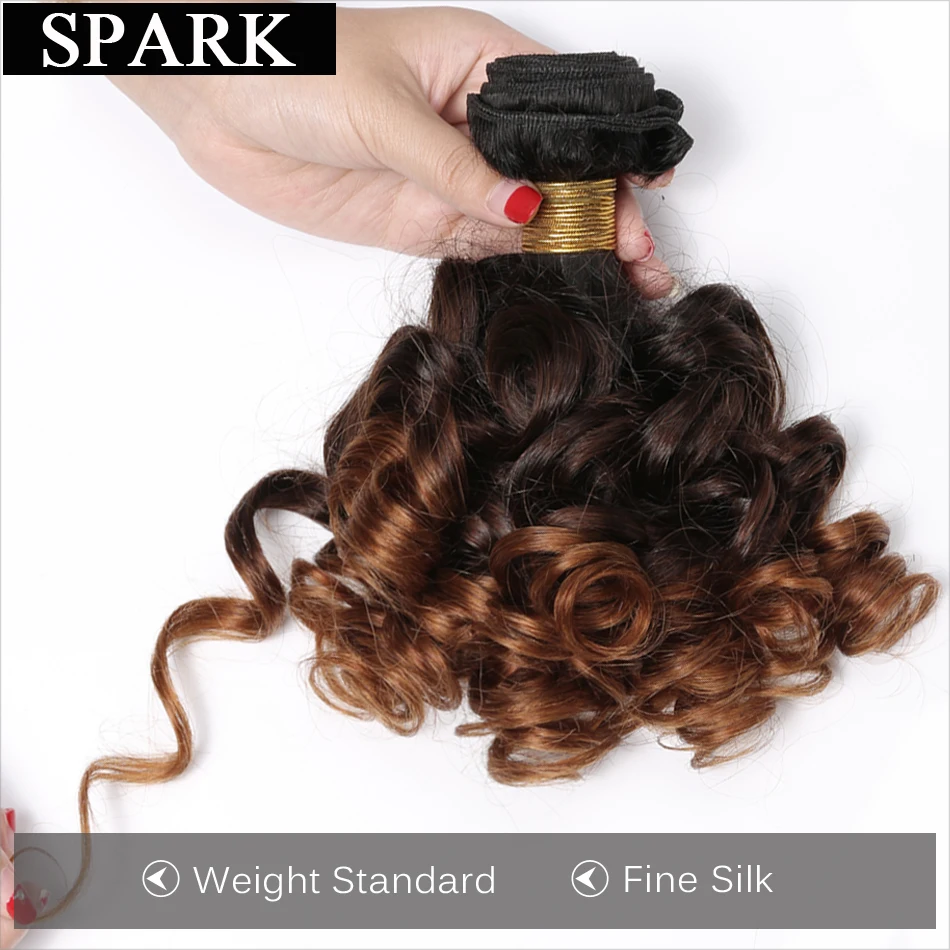 Spark Ombre бразильские волосы человеческие волосы пряди с фронтальной Remy Надувные вьющиеся волосы Кружева Фронтальная застежка с пряди для наращивания