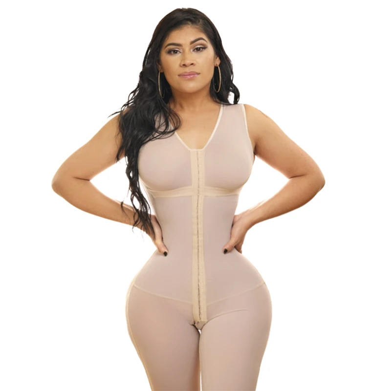 

Women Breathable Shapewear Strong 3 Level Clasp Bodysuit With Arotch Opening Weight Loss Fajas Colombianas