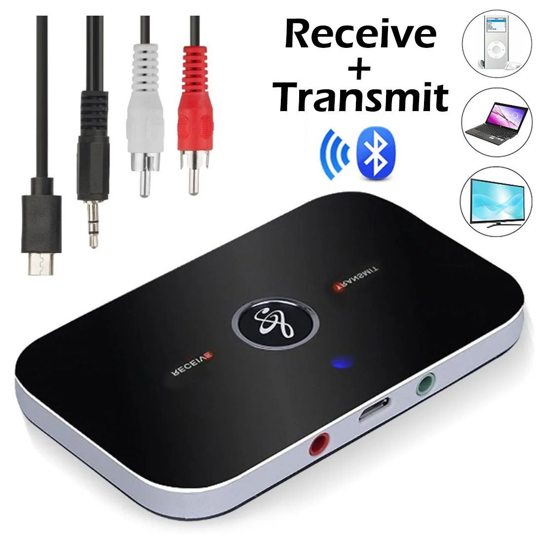B6 Bluetooth 5 0 передатчик приемник беспроводной аудио адаптер для ПК - Цена: 666.87