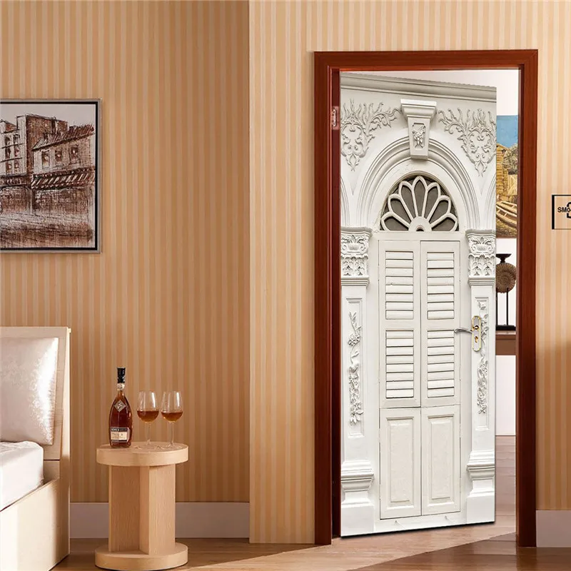 Европейский современный дизайн двери постер водонепроницаемый ПВХ обои