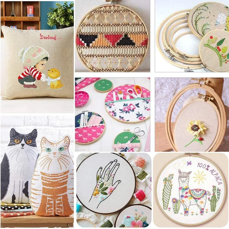 

229 Pieces Embroidery Kit with Instructions, 124 Colors Threads,with Cross Stitch Tools,for Adults and Kids Beginners