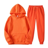 womens tracksuits hooded sweatshirts two piece sets 2021 autumn winter warm hoodies solid pullovers jackets unisex couple