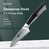 xinzuo 3 5 inches paring knife damascus steel stainless steel razor sharp blade peeling knives fruit cutter tools g10 handle