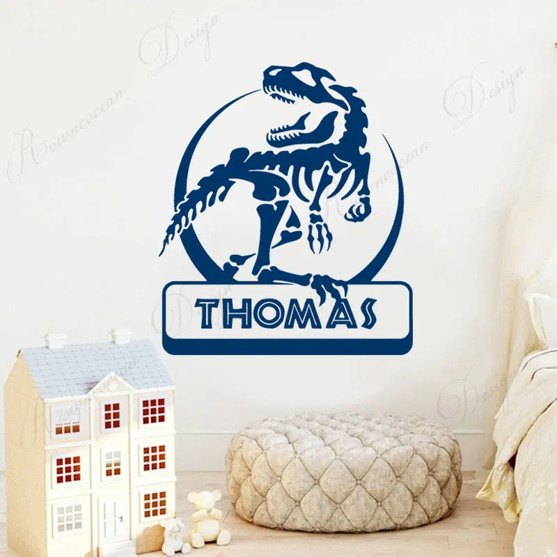 Персональное имя динозавр Юрского периода T Rex стикер на стену виниловый домашний