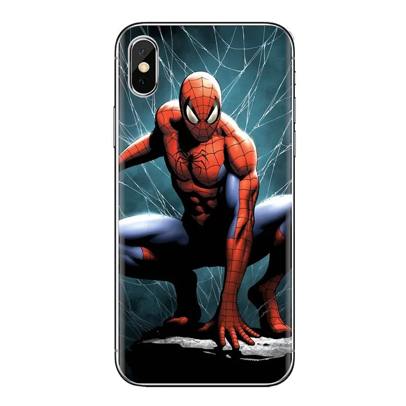 Comics superhoreos Spiderman для samsung Galaxy S2 S3 S4 S5 MINI S6 S7 edge S8 S9 Plus Note 2 3 4 5 8 Coque Fundas TPU чехол сумка |