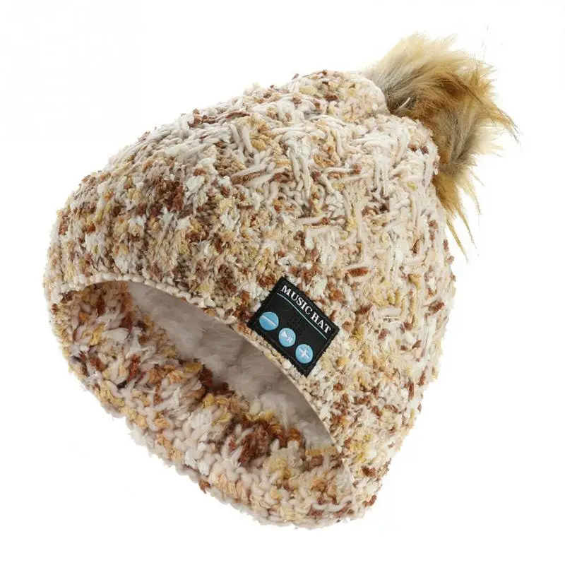 Вязаная Шапка бини Беспроводная стерео Bluetooth Музыка уличные шляпы наушники