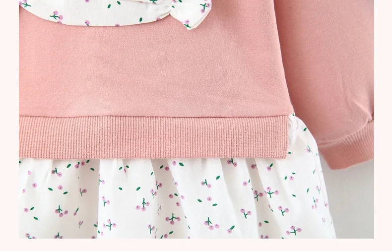 

Spring Autumn Toddler Girl Dress Cotton Long Sleeve Toddler Dress Floral Bow Kids Dresses for Girls Fashion Girls Top Clothes